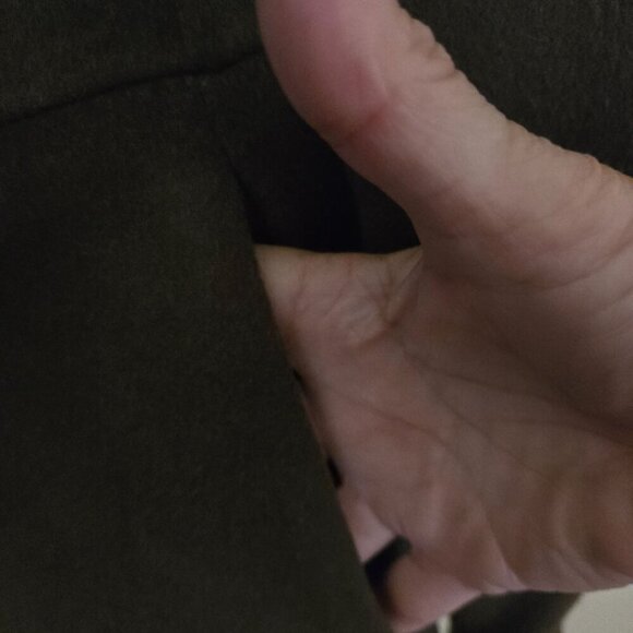 Talbots NWOT Army Green Felted Wool Blend 1 Button Blazer Size 16 - Picture 3 of 6